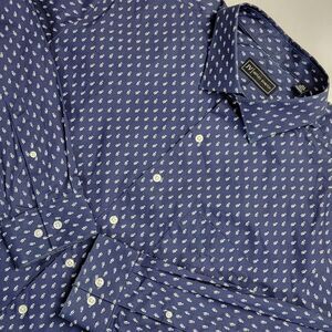 Jack Victor Reflex Stretch Coolmax Performance Blue Owls Sz 18.5 Button-Down Men